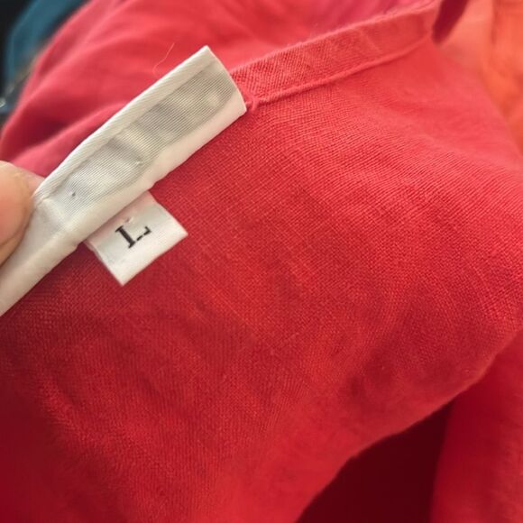 Bryn Walker 2-Piece Linen Set, Red, size L - Picture 7 of 12